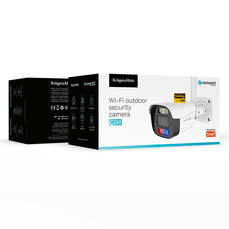 Cameră Wi-Fi exterior C190 4 Mpx cu IP67 și vedere nocturnă IR Kruger Matz KM2222