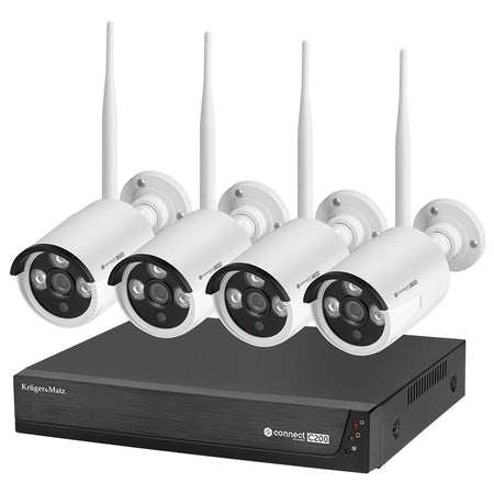 Kit supraveghere video Wi-Fi 6 cu NVR și 4 camere 1080p Tuya Kruger Matz KM2240-1
