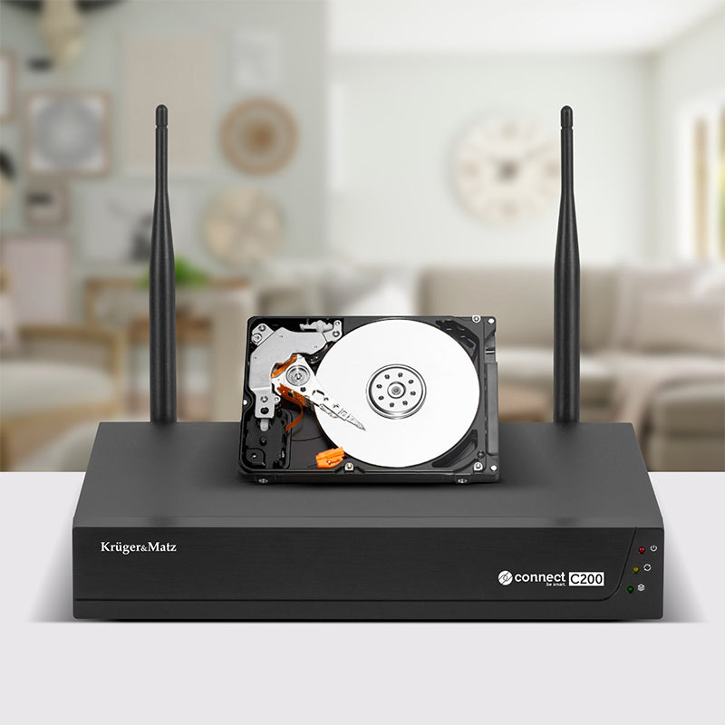 Kit supraveghere video Wi-Fi 6 cu NVR și 4 camere 1080p Tuya Kruger Matz KM2240-1