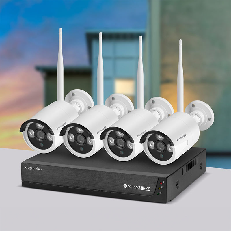 Kit supraveghere video Wi-Fi 6 cu NVR și 4 camere 1080p Tuya Kruger Matz KM2240-1
