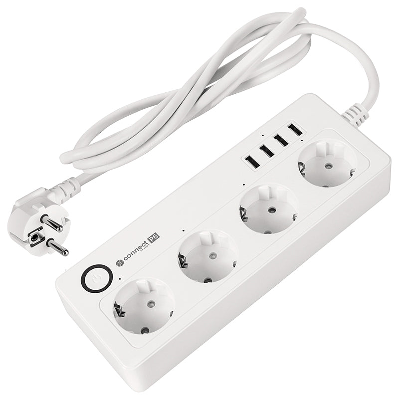 Prelungitor smart 4 prize Schuko, 4 USB, Connect P6 Tuya Kruger Matz KM2250