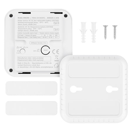 Senzor monoxid de carbon Wi-Fi, LCD, notificare Tuya, Kruger Matz KM2260