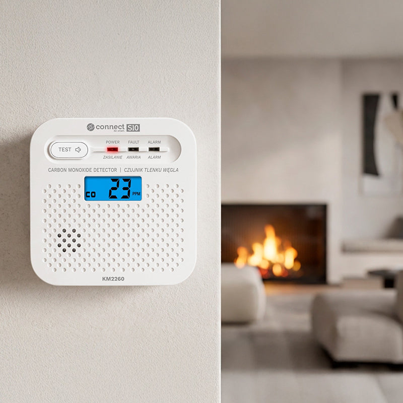 Senzor monoxid de carbon Wi-Fi, LCD, notificare Tuya, Kruger Matz KM2260