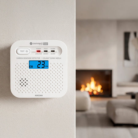Senzor monoxid de carbon Wi-Fi, LCD, notificare Tuya, Kruger Matz KM2260
