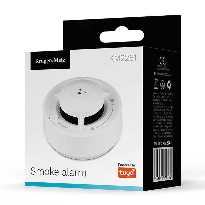 Senzor fum smart Wi-Fi Tuya, notificare aplicație, Kruger Matz KM2261