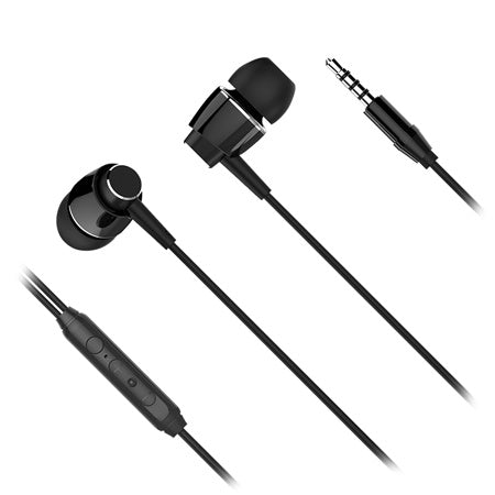 Căști in-ear negre cu microfon și conector de 3,5 mm Kruger Matz KMPB1-B