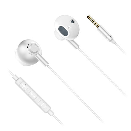 Căști in-ear albe cu microfon, difuzor de 14,2 mm și conector de 3,5 mm Kruger Matz KMPB2-W
