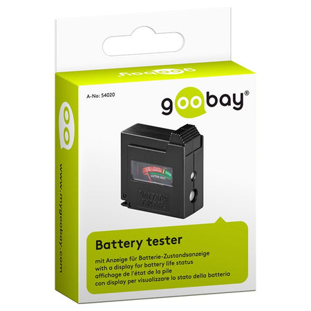 Tester de baterii pentru baterii AAA, AA, C, D, 9V și tip buton GOOBAY KOM-54020