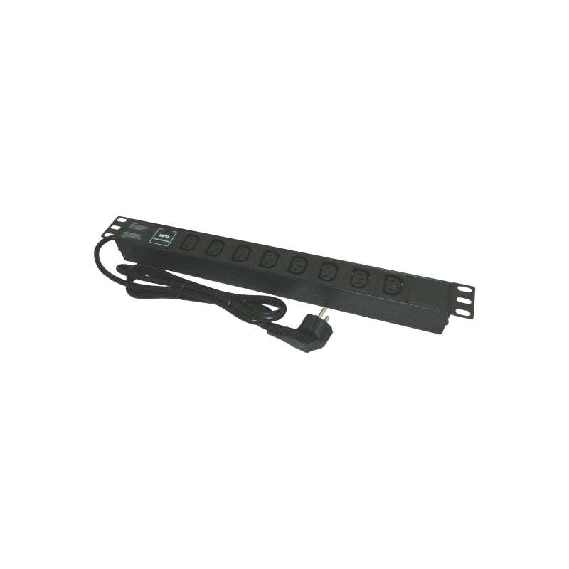 Bară de alimentare PDU rack 19 inch cu 8 prize C13 și protecție la supratensiune Emtex KOM-EMT12