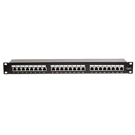Patch panel 24 porturi RJ45 FTP Cat5e pentru rack 19" 1U cu sertizare Krone și 110 Emtex KOM-EMT7