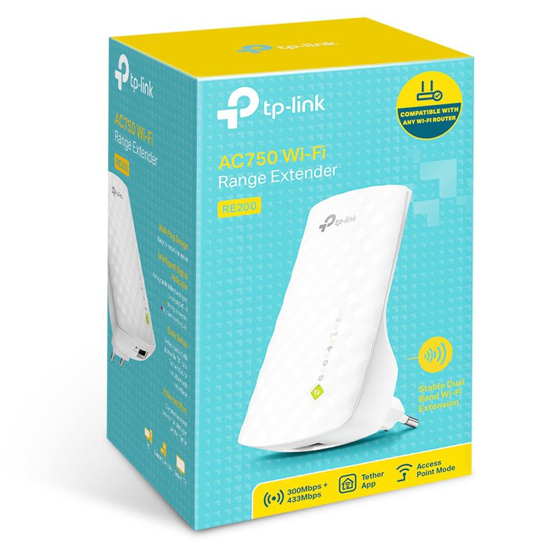 Range extender Wi-Fi dual-band cu viteză de 300 + 433 Mbps TP-Link RE200 KOM-RE200 [seo:13602:5]
