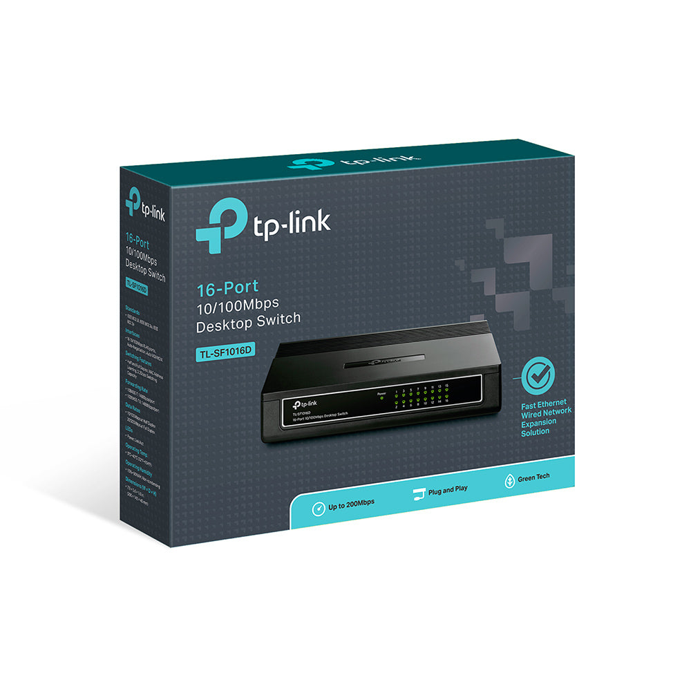 Switch cu 16 porturi RJ45 10/100 Mbps TL-SF1016D TP-Link KOM-SF1016D