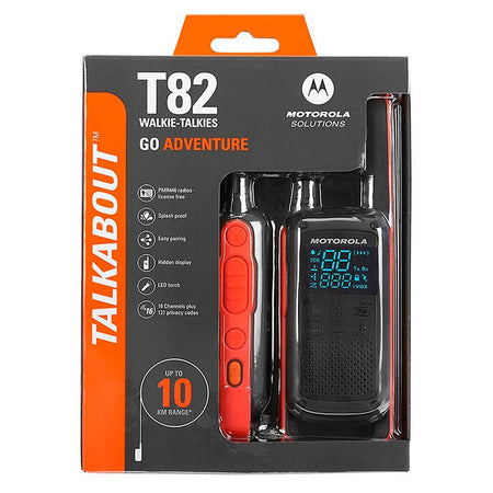 Set 2 stații radio PMR TALKABOUT T82 cu 16 canale și rază până la 10 km Motorola KOM-T82