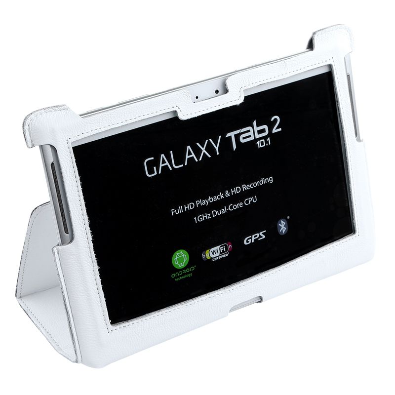 Husă din piele ecologică albă pentru Samsung Galaxy Tab P5100 KOM0429