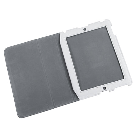 Husă din piele naturală albă pentru Apple iPad 2 KOM0446
