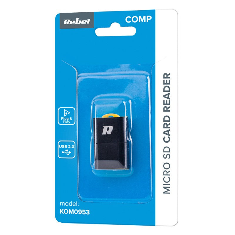 Cititor card microSD USB 2.0 plug & play Rebel KOM0953