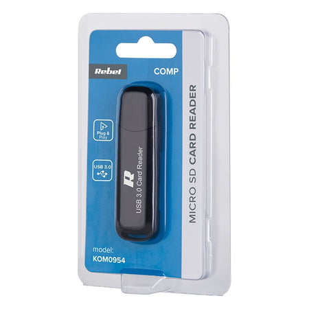 Cititor micro SD USB 3.0, compatibil multi OS, Plug & Play, Rebel KOM0954