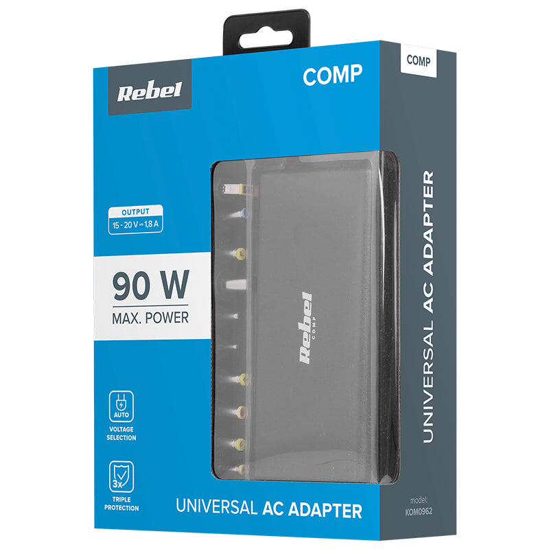 Alimentator universal 90 W 15-20 V PD cu protecții Rebel KOM0962