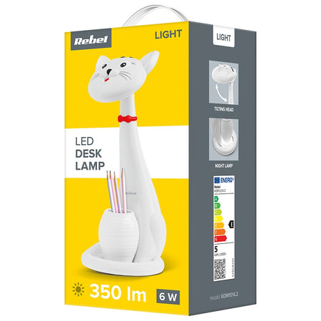 Lampă LED birou pentru copii model pisică, reglabilă, Rebel KOM1014.2
