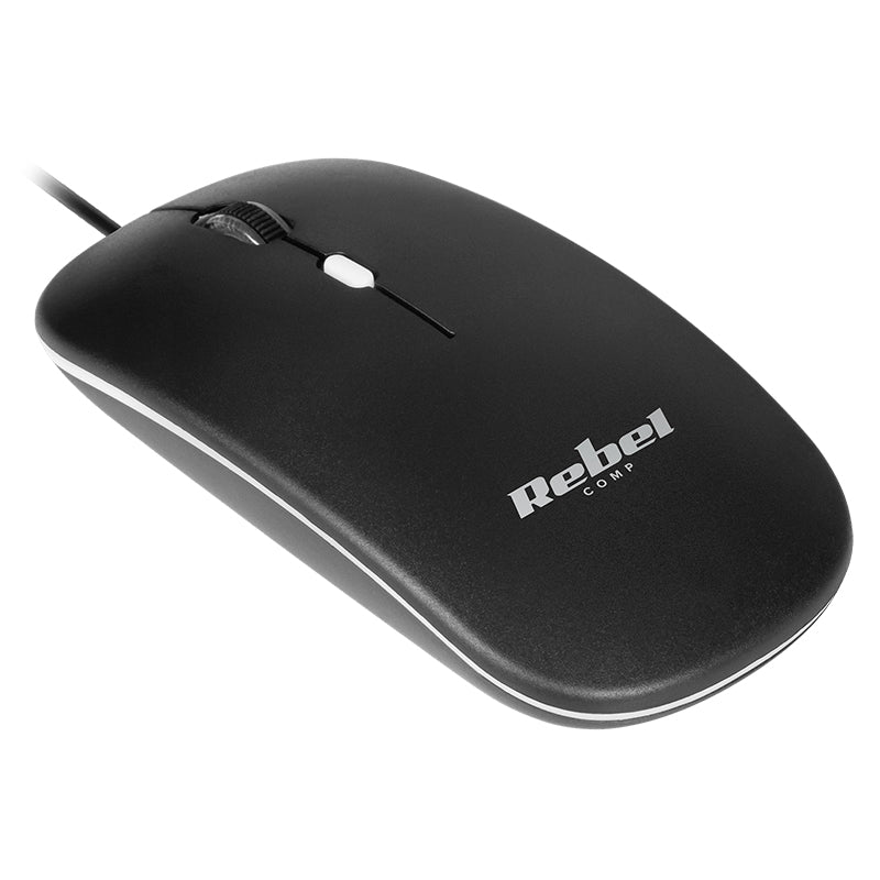 Mouse cu fir 1200 DPI WDM210 KOM1023 ergonomic pentru PC, Rebel