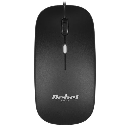Mouse cu fir 1200 DPI WDM210 KOM1023 ergonomic pentru PC, Rebel