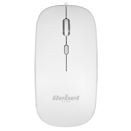 Mouse cu fir 1200 DPI WDM210 KOM1023 ergonomic pentru PC, Rebel