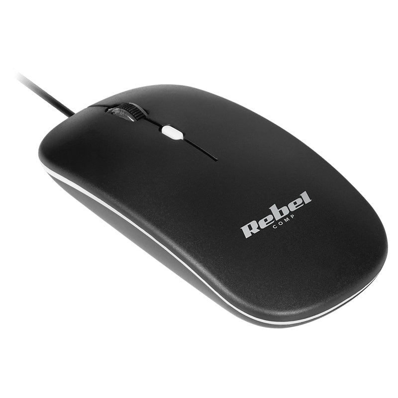 Kit tastatură și mouse cu fir WDS200 cu conexiune USB și mouse optic 1600 dpi Rebel KOM1027