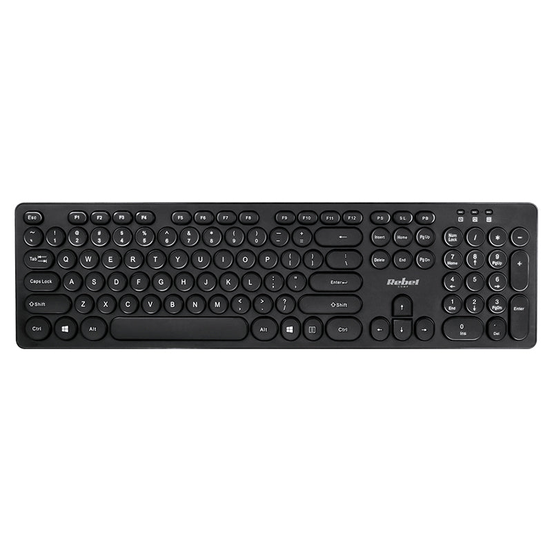 Tastatură wireless cu conexiune 2,4 GHz și 96 de taste Rebel WK100 KOM1028