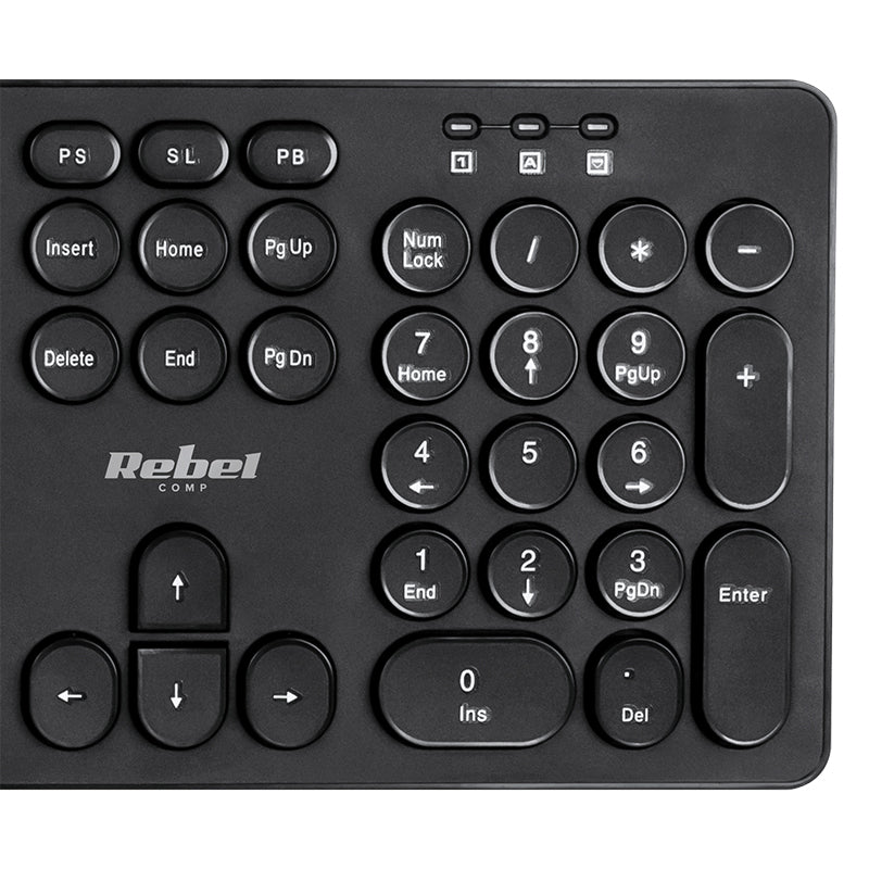 Tastatură wireless cu conexiune 2,4 GHz și 96 de taste Rebel WK100 KOM1028