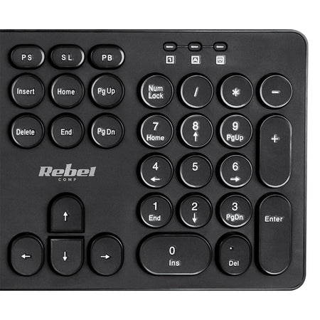 Tastatură wireless cu conexiune 2,4 GHz și 96 de taste Rebel WK100 KOM1028