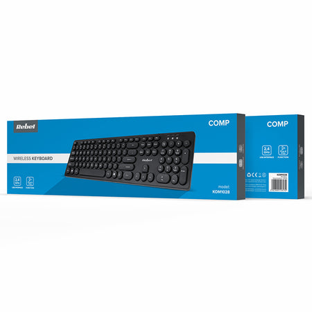 Tastatură wireless cu conexiune 2,4 GHz și 96 de taste Rebel WK100 KOM1028