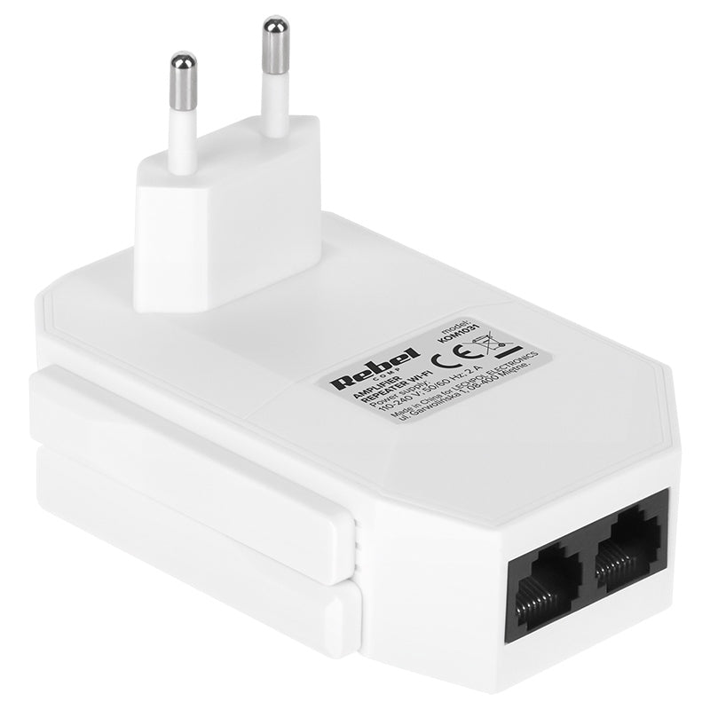 Repetor Wi-Fi dual band 2,4 GHz / 5 GHz cu 4 antene externe și 2 porturi RJ45 Rebel KOM1031