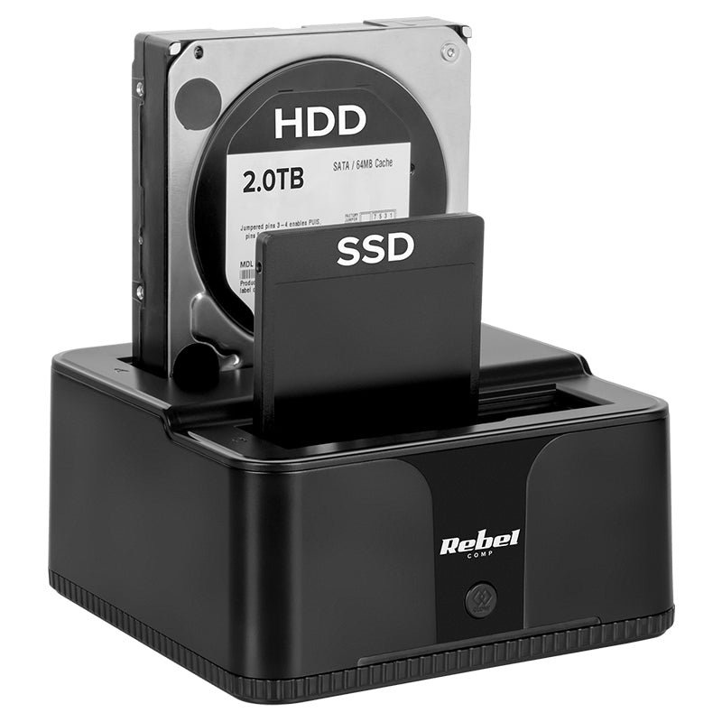 Stație de andocare HDD/SSD cu USB 3.0 și funcție de clonare Rebel KOM1041