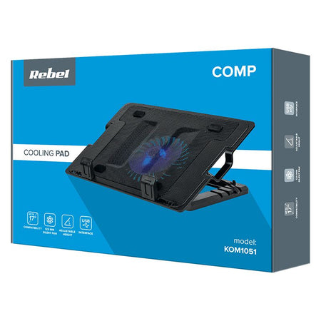 Suport laptop cu răcire pentru laptopuri de 14-17 inch cu ventilator de 125 mm Rebel KOM1051