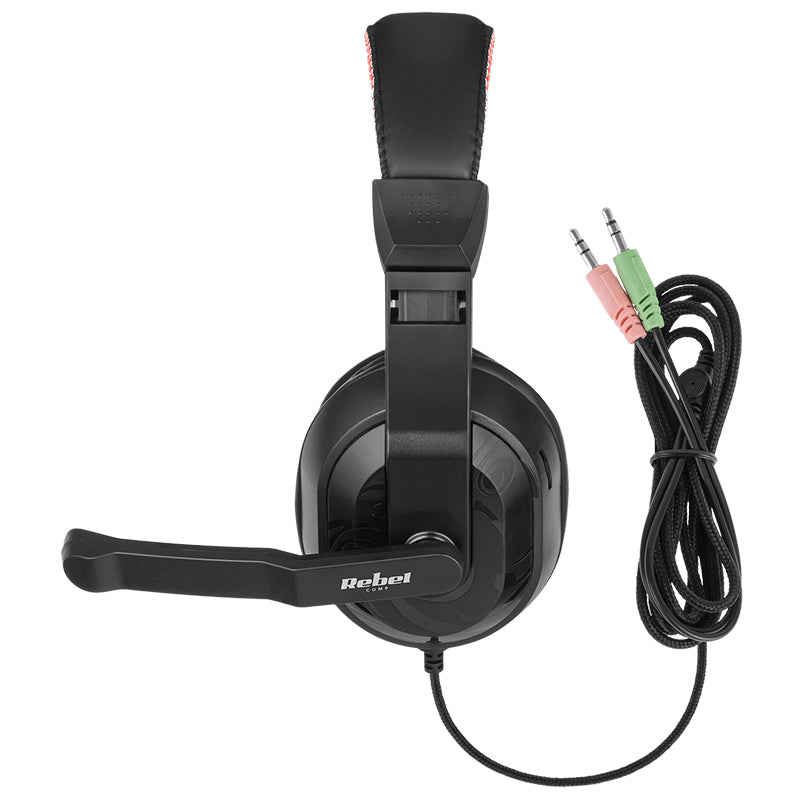 Căști cu microfon GH-10 cu difuzoare de 40 mm și mufe de 3,5 mm Rebel KOM1080