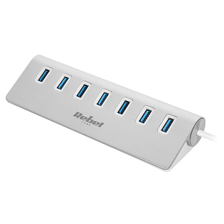 Hub USB 3.0 activ cu 7 porturi și viteză până la 5 Gb/s Rebel KOM1091