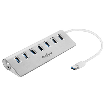 Hub USB 3.0 activ cu 7 porturi și viteză până la 5 Gb/s Rebel KOM1091