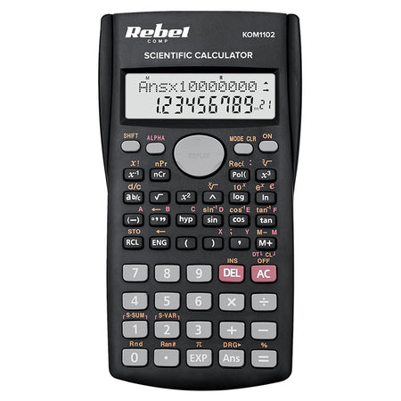 Calculator științific cu afișaj pe două linii 12 și 9 cifre Rebel KOM1102