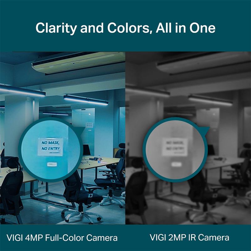 Cameră de supraveghere turret VIGI Full-Color 4MP cu obiectiv de 2,8 mm TP-Link KOMC440-2.8