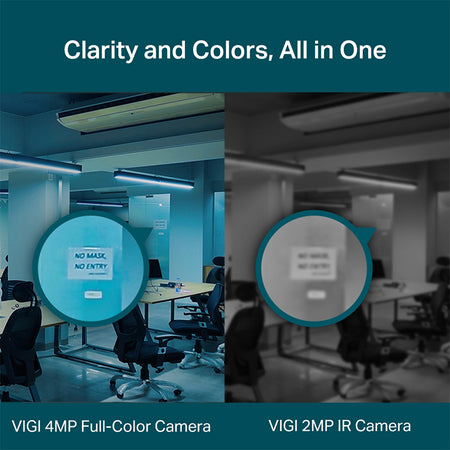 Cameră de supraveghere turret VIGI Full-Color 4MP cu obiectiv de 2,8 mm TP-Link KOMC440-2.8