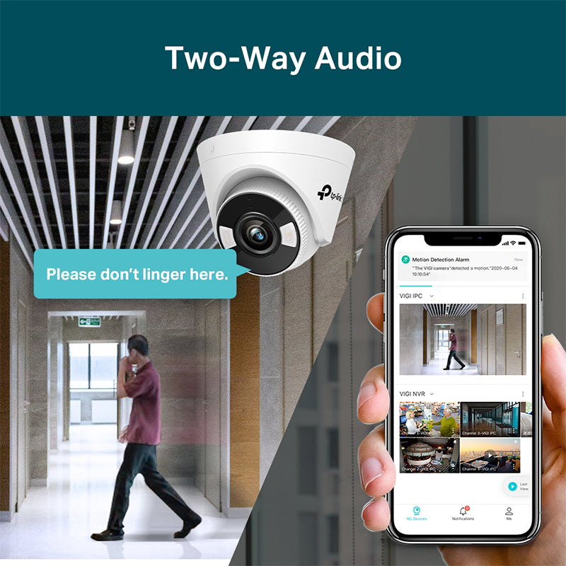 Cameră de supraveghere turret VIGI Full-Color 4MP cu obiectiv de 2,8 mm TP-Link KOMC440-2.8