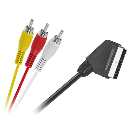 Cablu de conectare EUROSCART la 3 RCA audio-video de 1,5 m KPO2716-1.5