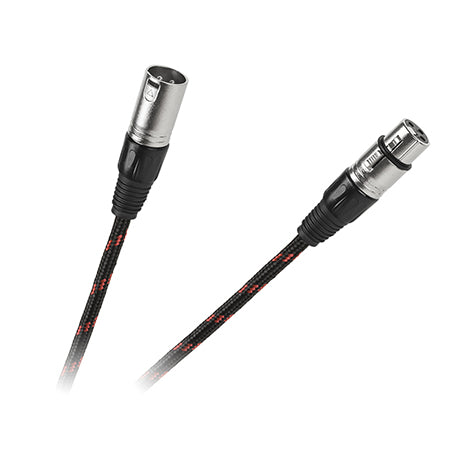 Cablu microfon XLR mamă - XLR tată de 3 m cu protecție din panglică de bumbac KPO2756-3