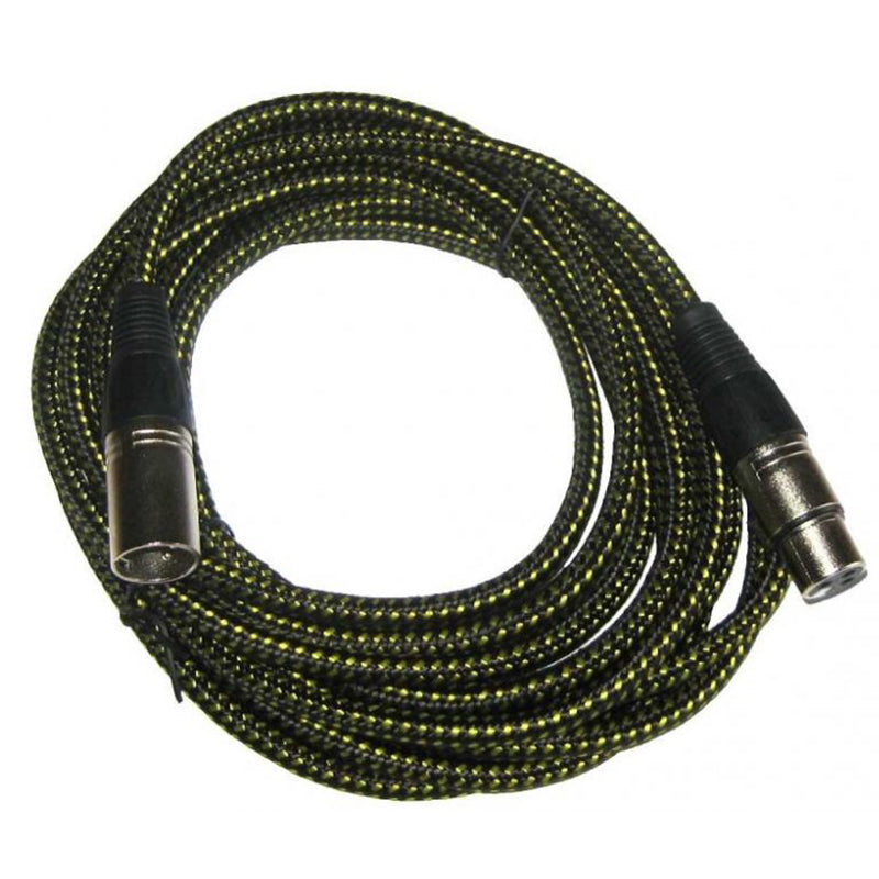 Cablu microfon XLR mamă - XLR tată de 5 m cu protecție din panglică de bumbac KPO2756-5