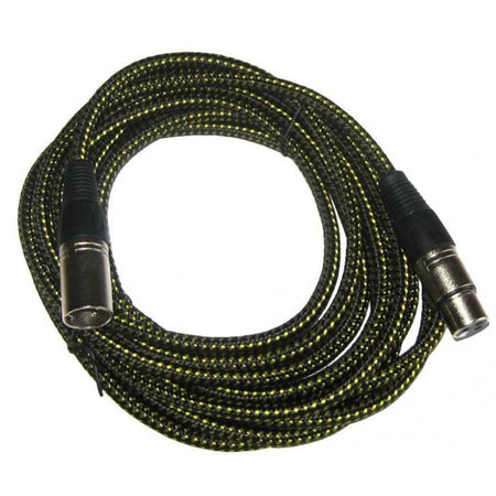 Cablu microfon XLR mamă - XLR tată de 5 m cu protecție din panglică de bumbac KPO2756-5
