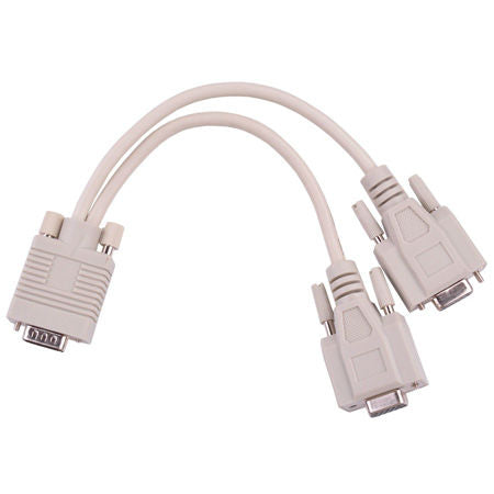 Cablu adaptor VGA cu mufă tată 15 pini la 2 mufe mamă 15 pini KPO3869