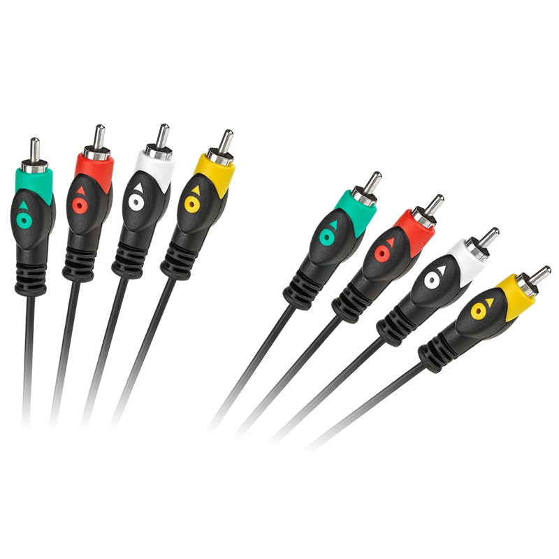 Cablu audio-video 4x RCA tată - 4x RCA tată de 1,8 m Cabletech KPO3906-1.8