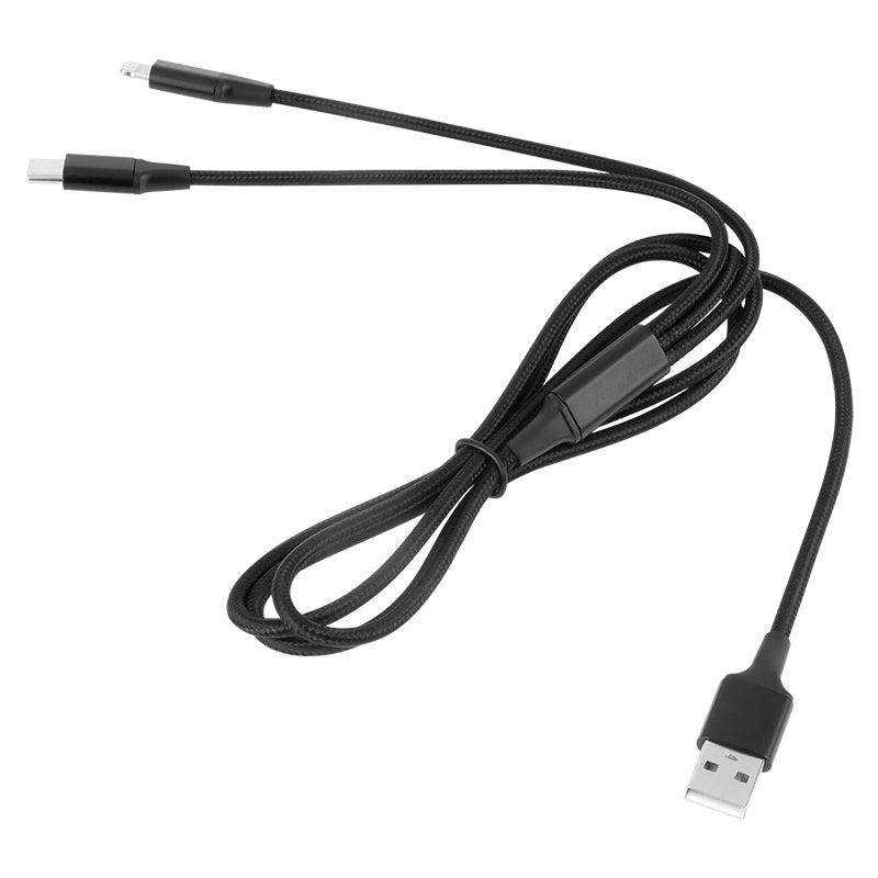 Cablu USB-A la USB-C și Lightning 2 în 1 de 1 m Cabletech KPO3944