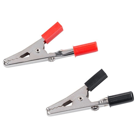 Set de cleme tip crocodil medii roșu/negru pentru conectori banana KRO0395.1