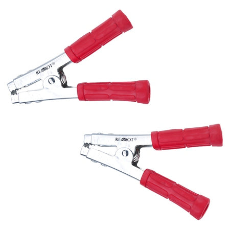 Clemă crocodil 600 A roșie din oțel zincat cu lungime de 165 mm KRO0412